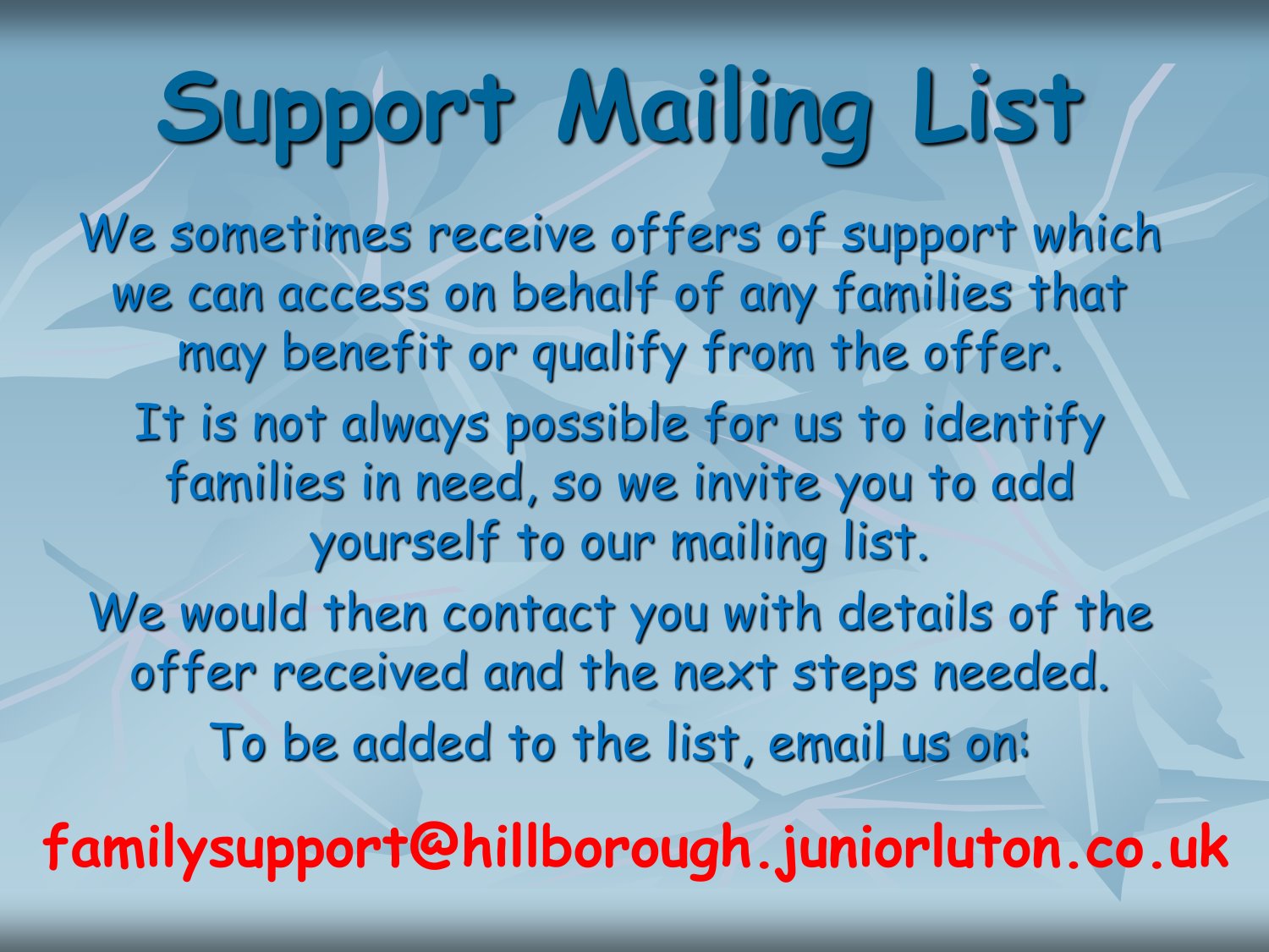2022 Mailing List Website